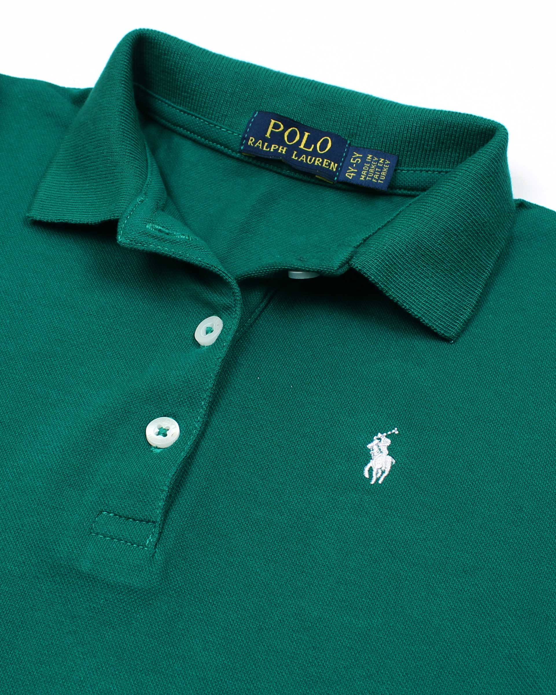 Premium Baby Girl R-L Polo Dress - Green