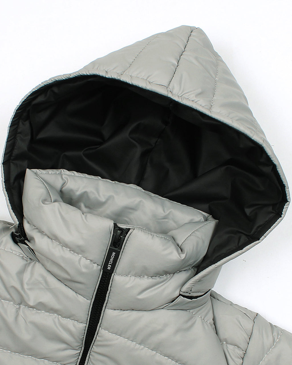 Kids Mon. Puffer Hooded Jacket - Light Grey