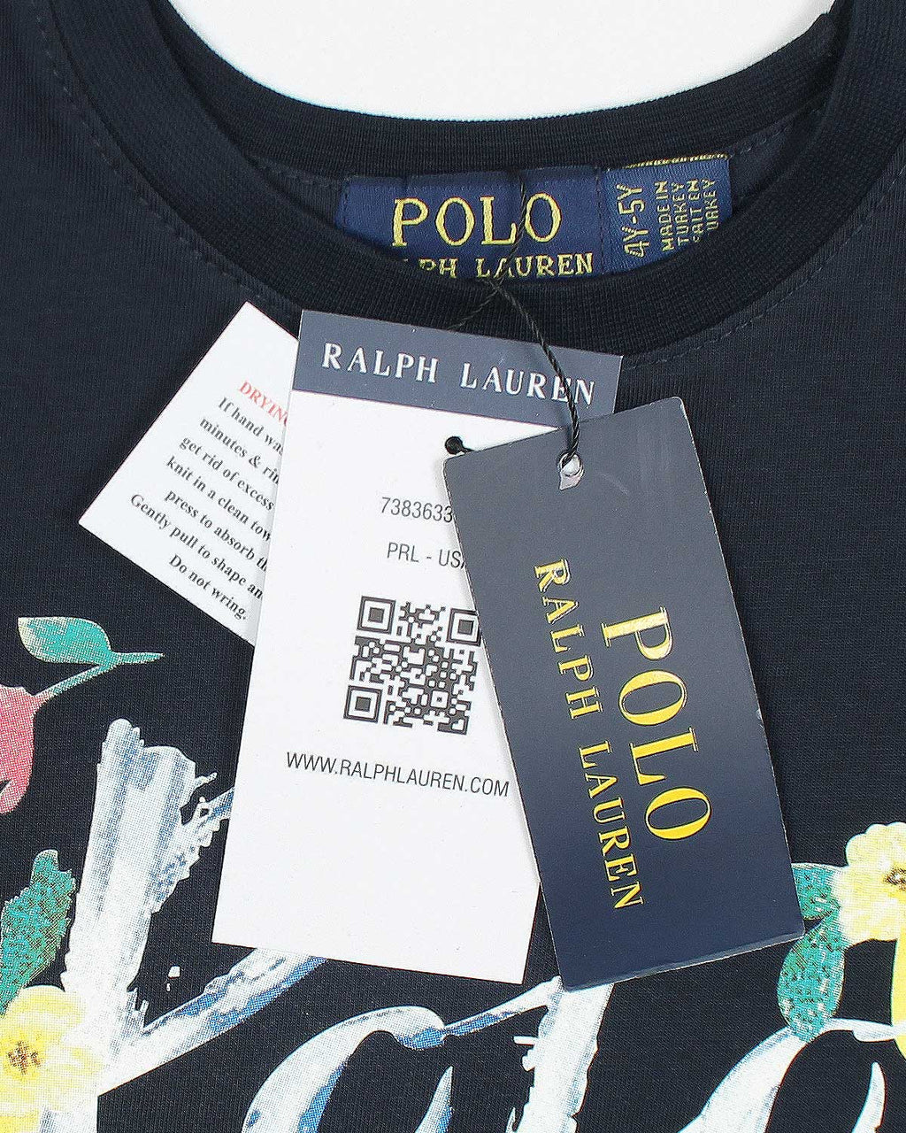 Exclusive Baby Girl R/L Polo Tee - Navy Blue