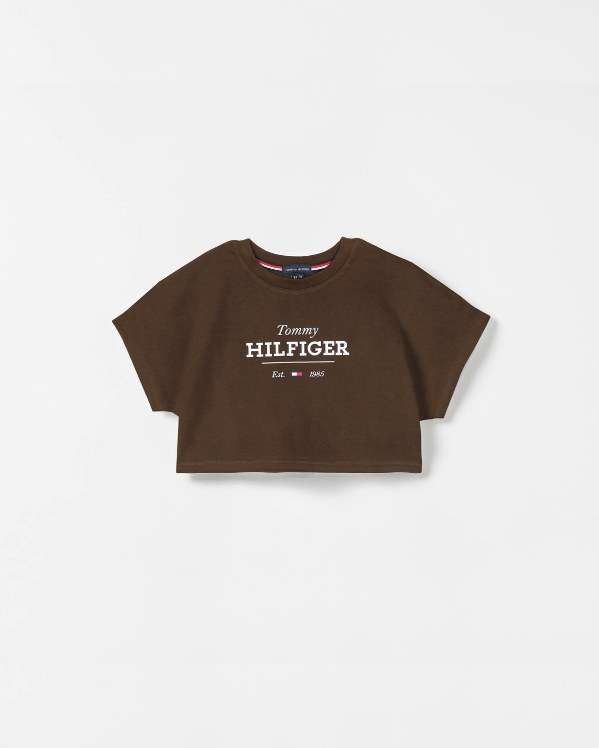 Exclusive Hilfiger Girls Crop Top Tee - Brown