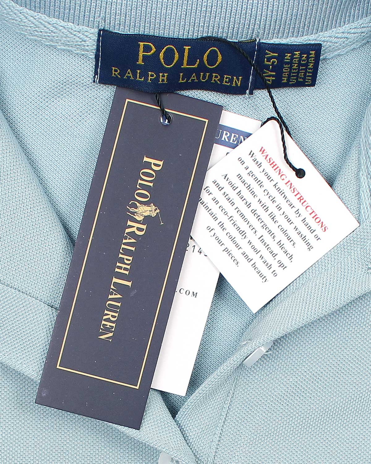 Baby Girl Iconic Polo Dress - Sky Blue