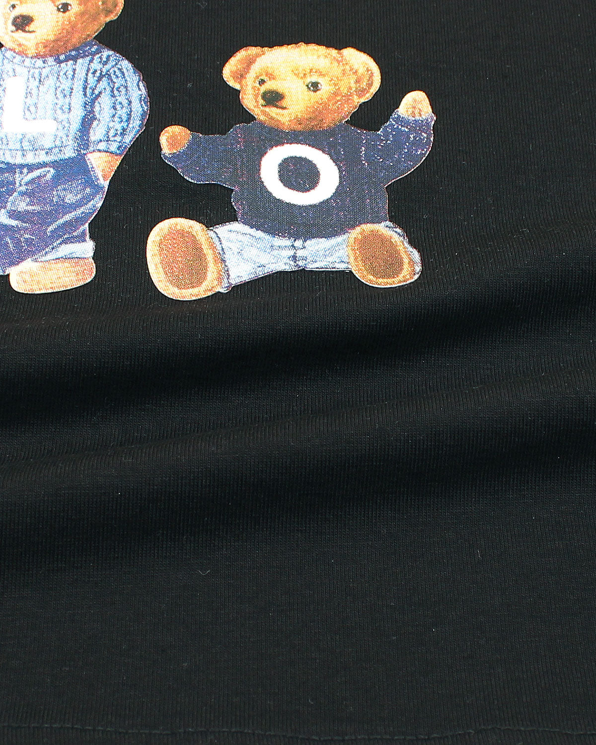 Baby Girls Cropped Bear T Shirt - Black