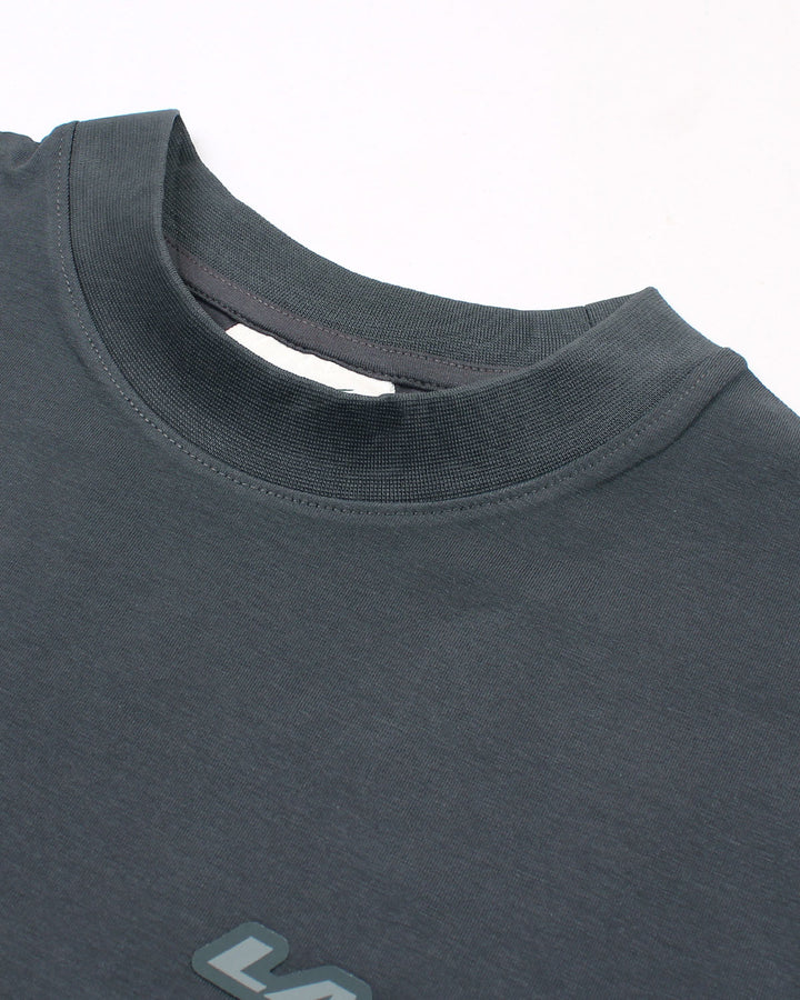 Men's Oversized Basic Lac. T Shirt - Grey