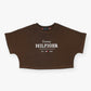 Exclusive Hilfiger Girls Crop Top Tee - Brown