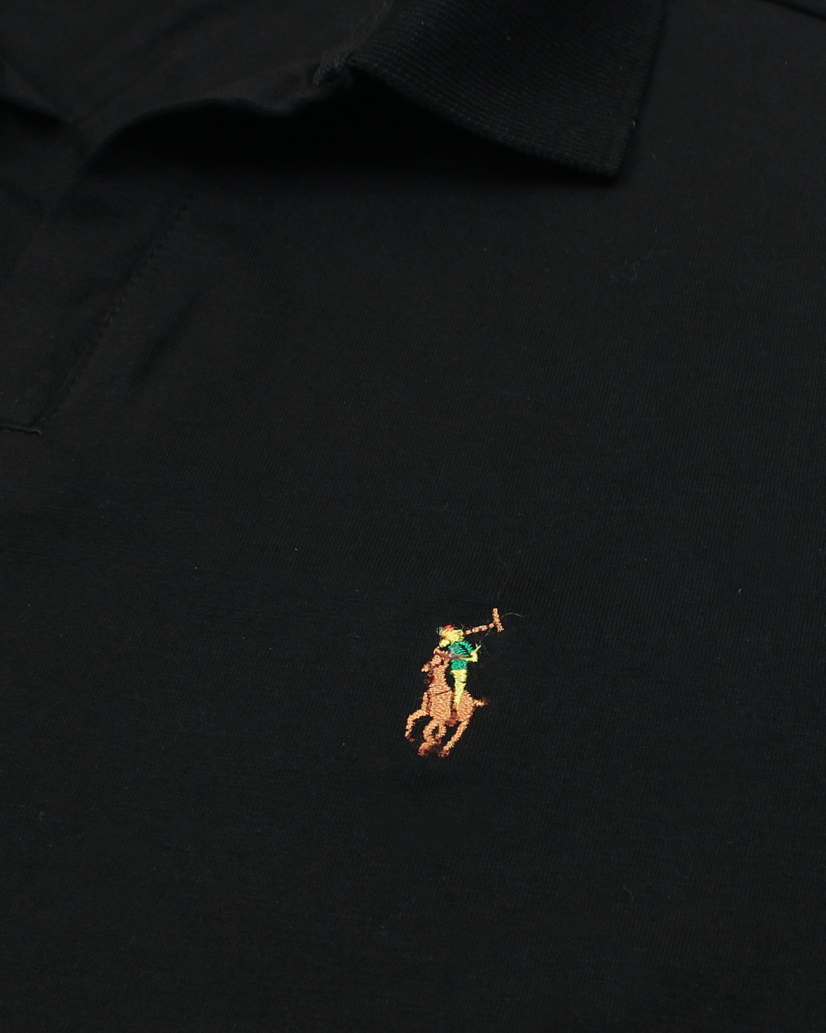 Iconic R-L Johnny Collar Polo - Black