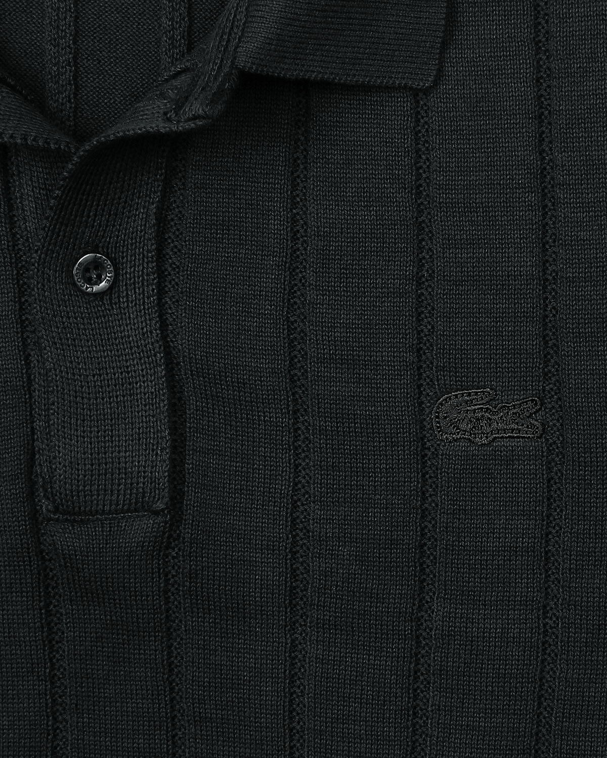 Iconic Lac. Knitted Polo Shirt - Black