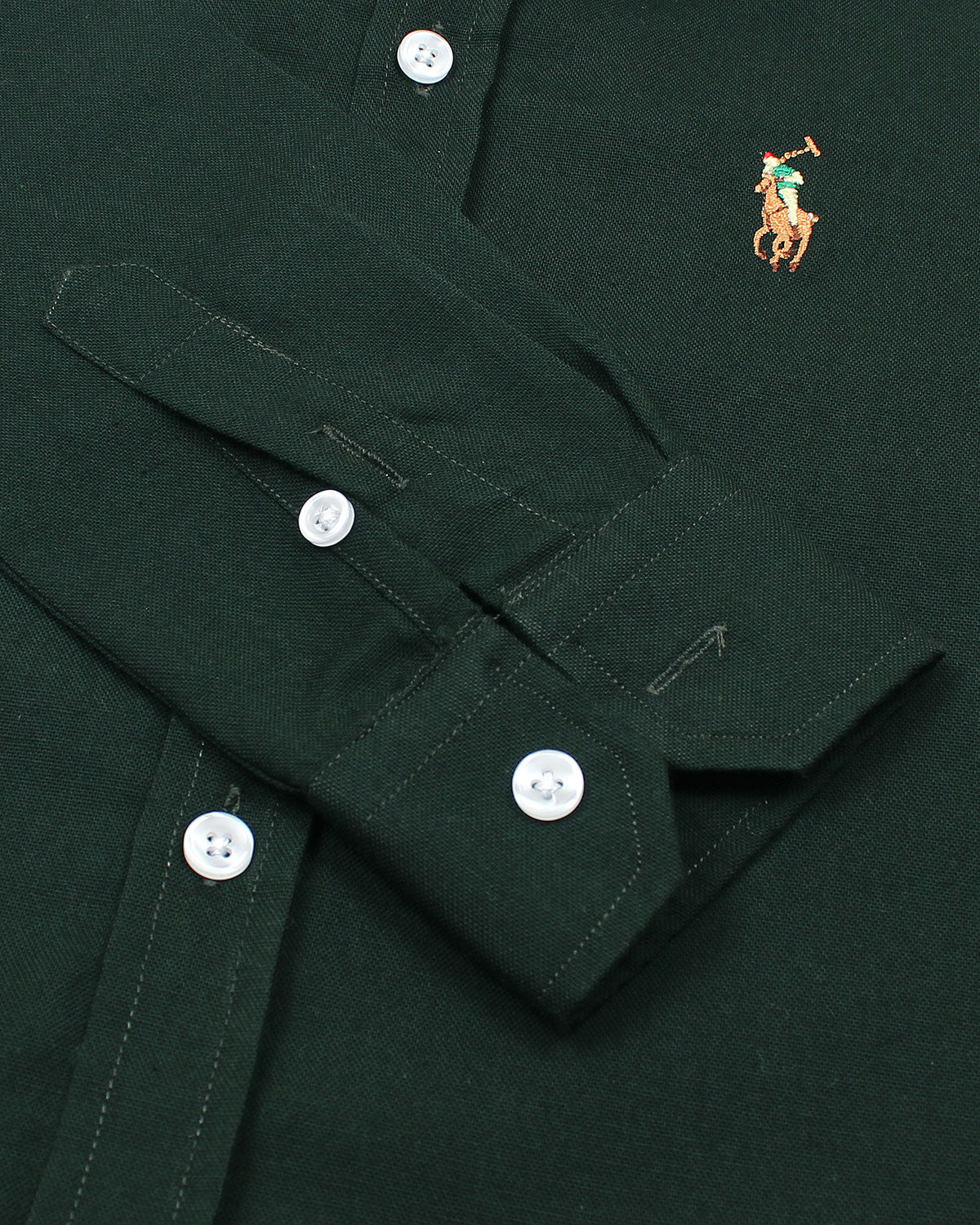Kids Button Down Oxford Shirt - Dark Green
