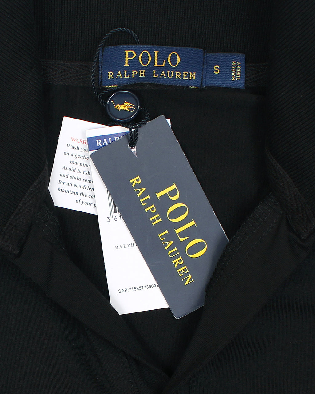 Iconic R-L Johnny Collar Polo - Black