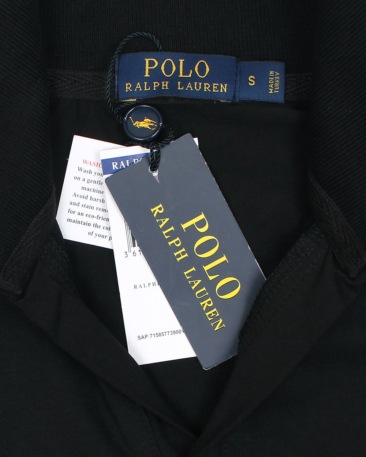 Iconic R-L Johnny Collar Polo - Black