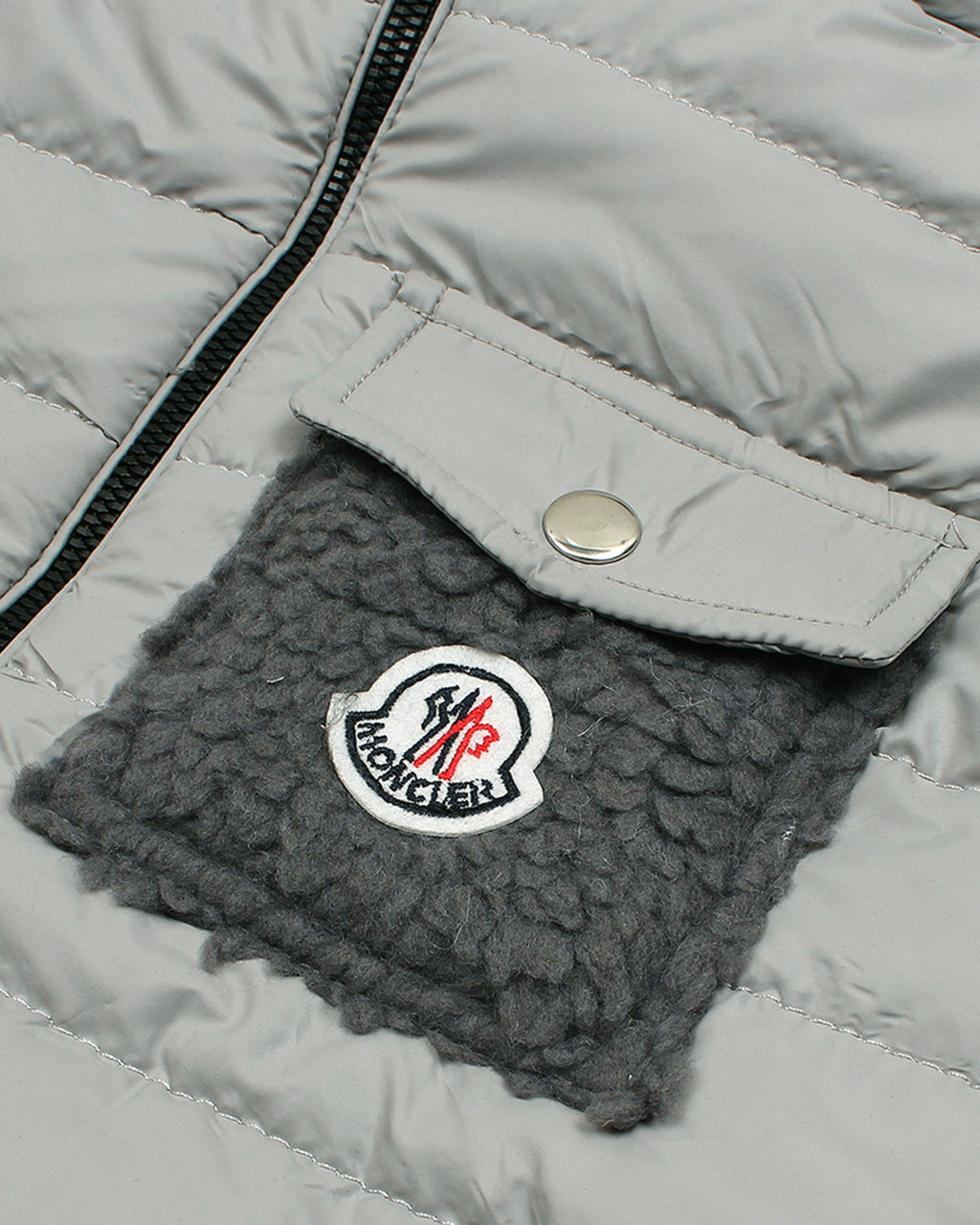 Kids Mon. Puffer Hooded Jacket - Light Grey