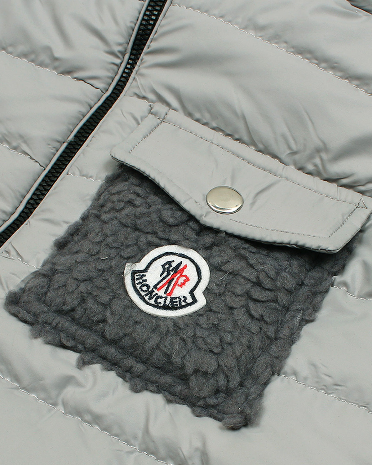 Kids Mon. Puffer Hooded Jacket - Light Grey