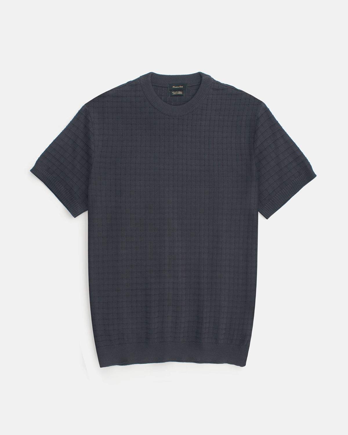 Men's Knitted Crew Neck T Shirt - Grey