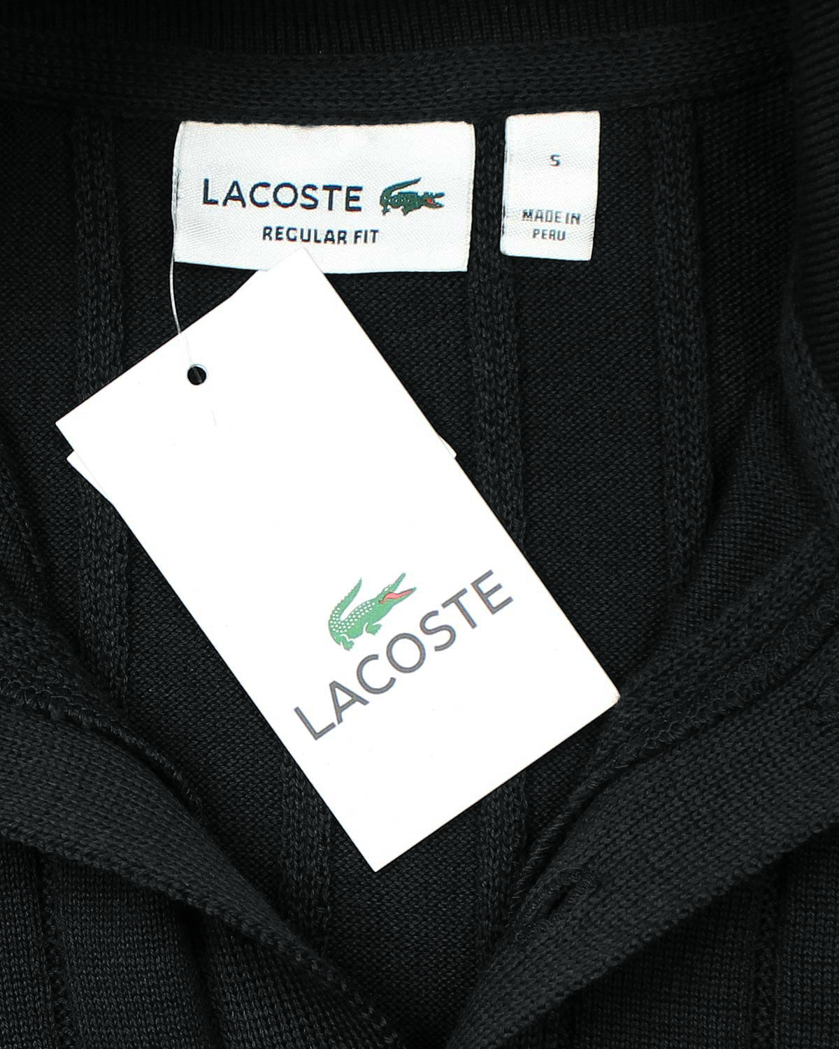 Iconic Lac. Knitted Polo Shirt - Black