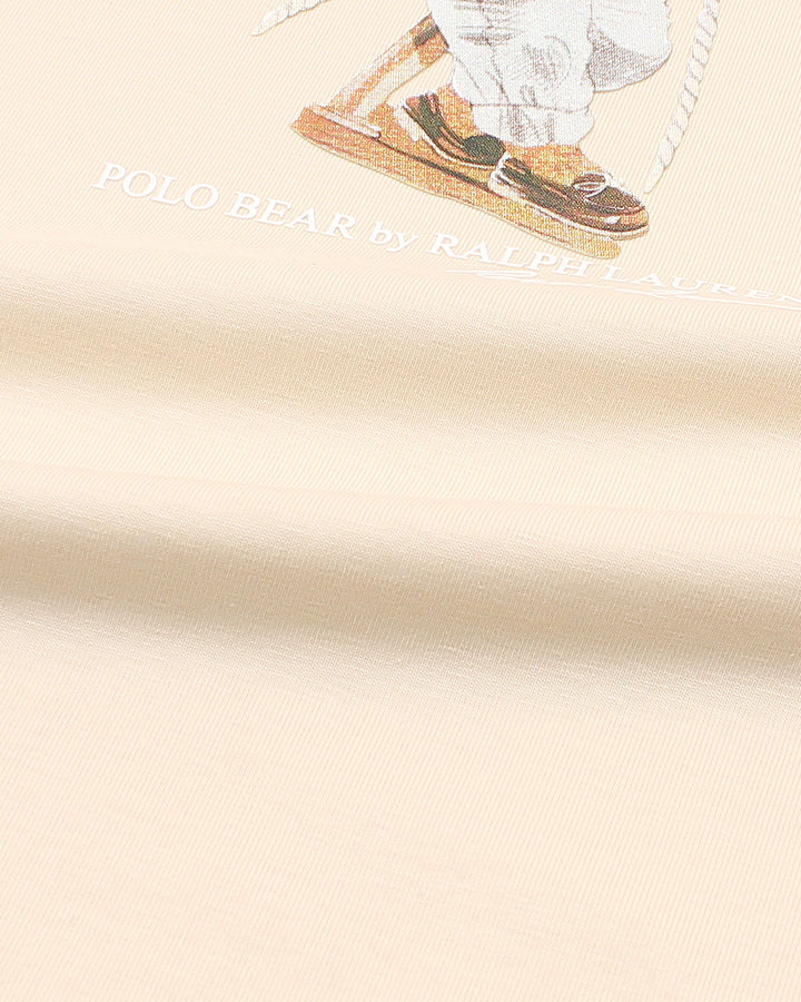 Premium Kids Flag Bear T Shirt - Off White