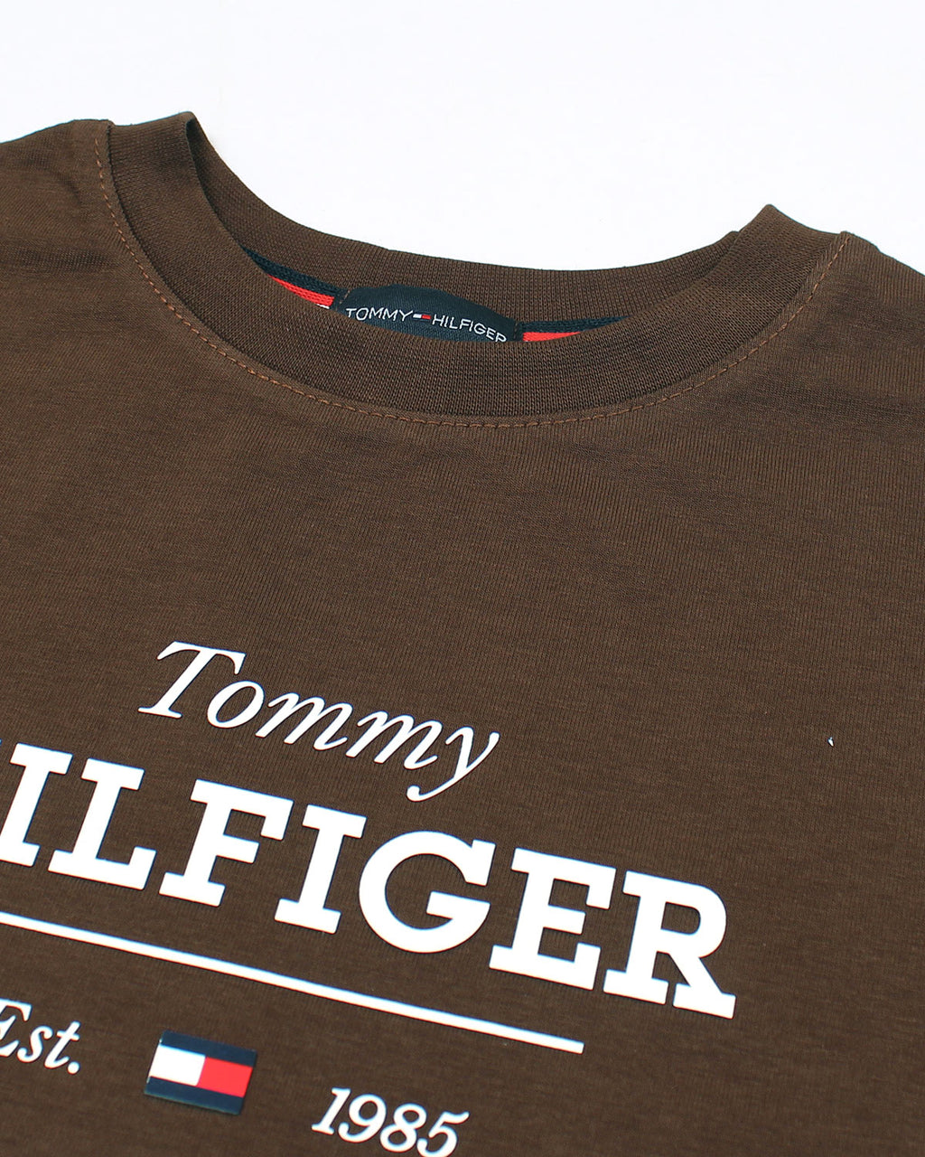 Exclusive Hilfiger Girls Crop Top Tee - Brown