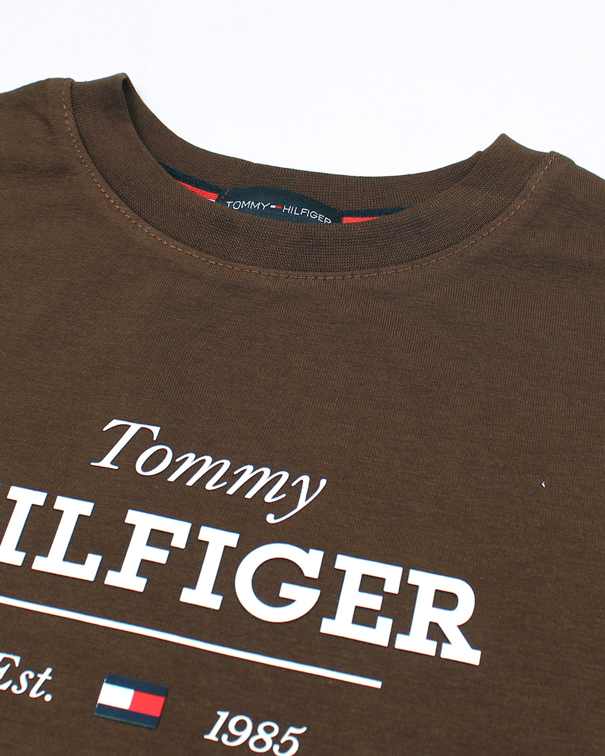 Exclusive Hilfiger Girls Crop Top Tee - Brown