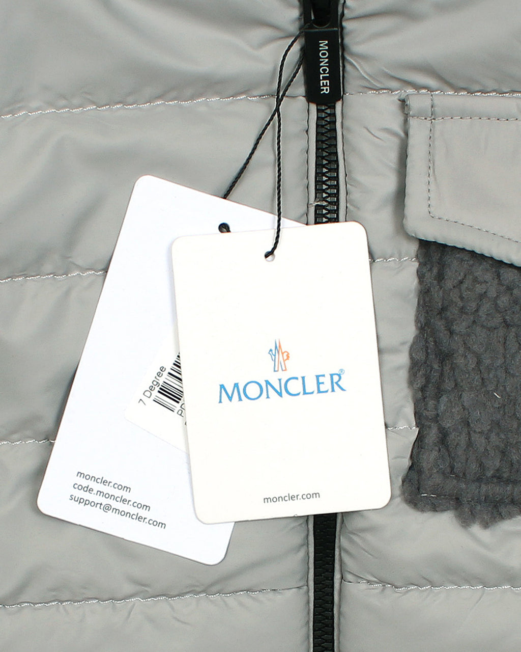 Kids Mon. Puffer Hooded Jacket - Light Grey