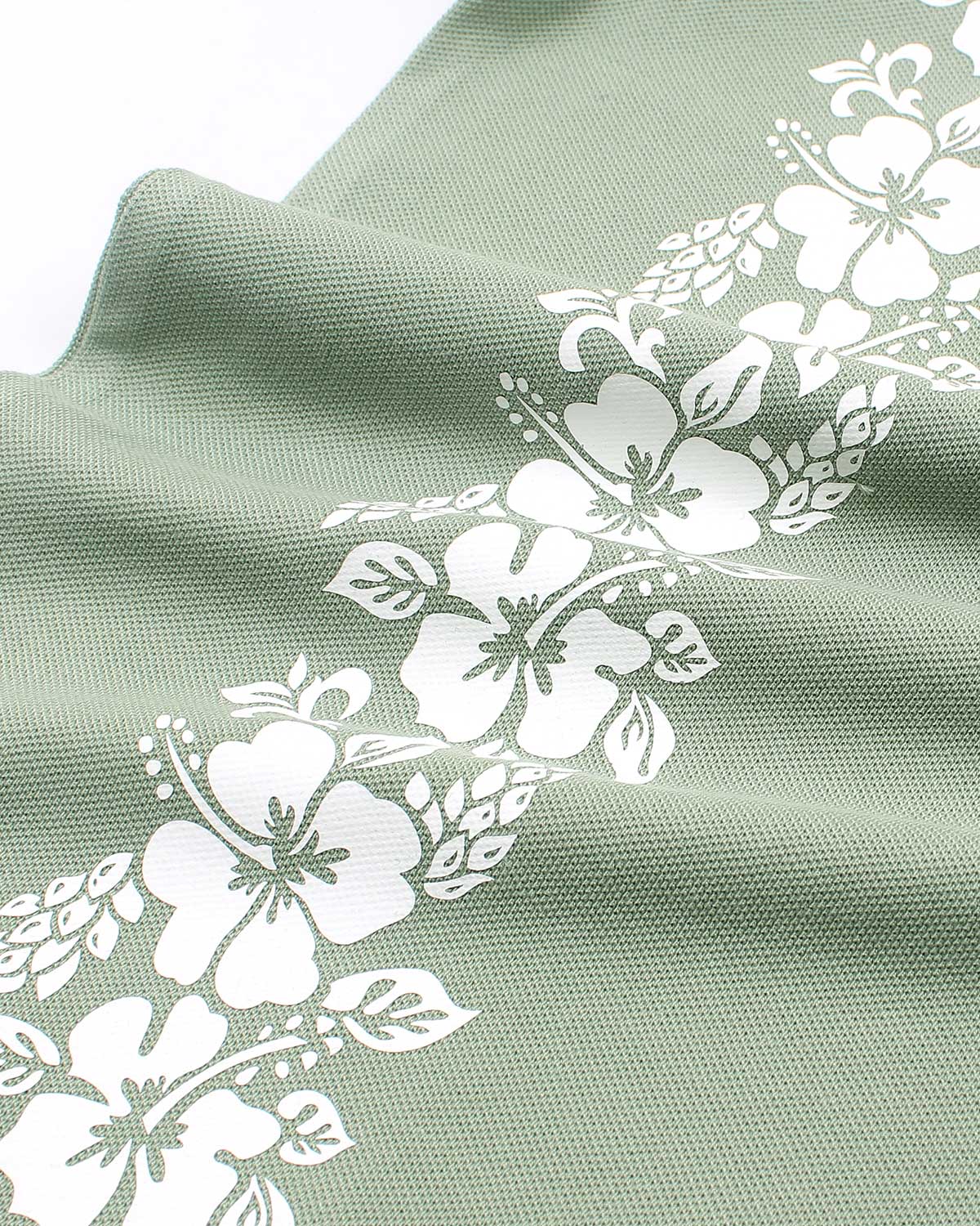 Kids Flowered Polo Shirt - C Green
