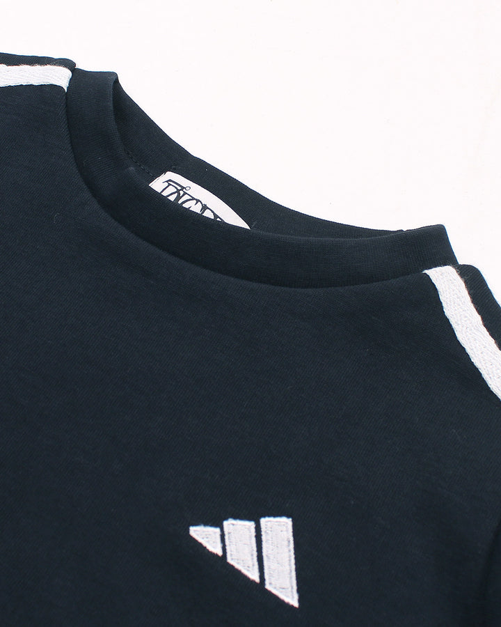 Kids Stripped Tracksuit - Navy Blue