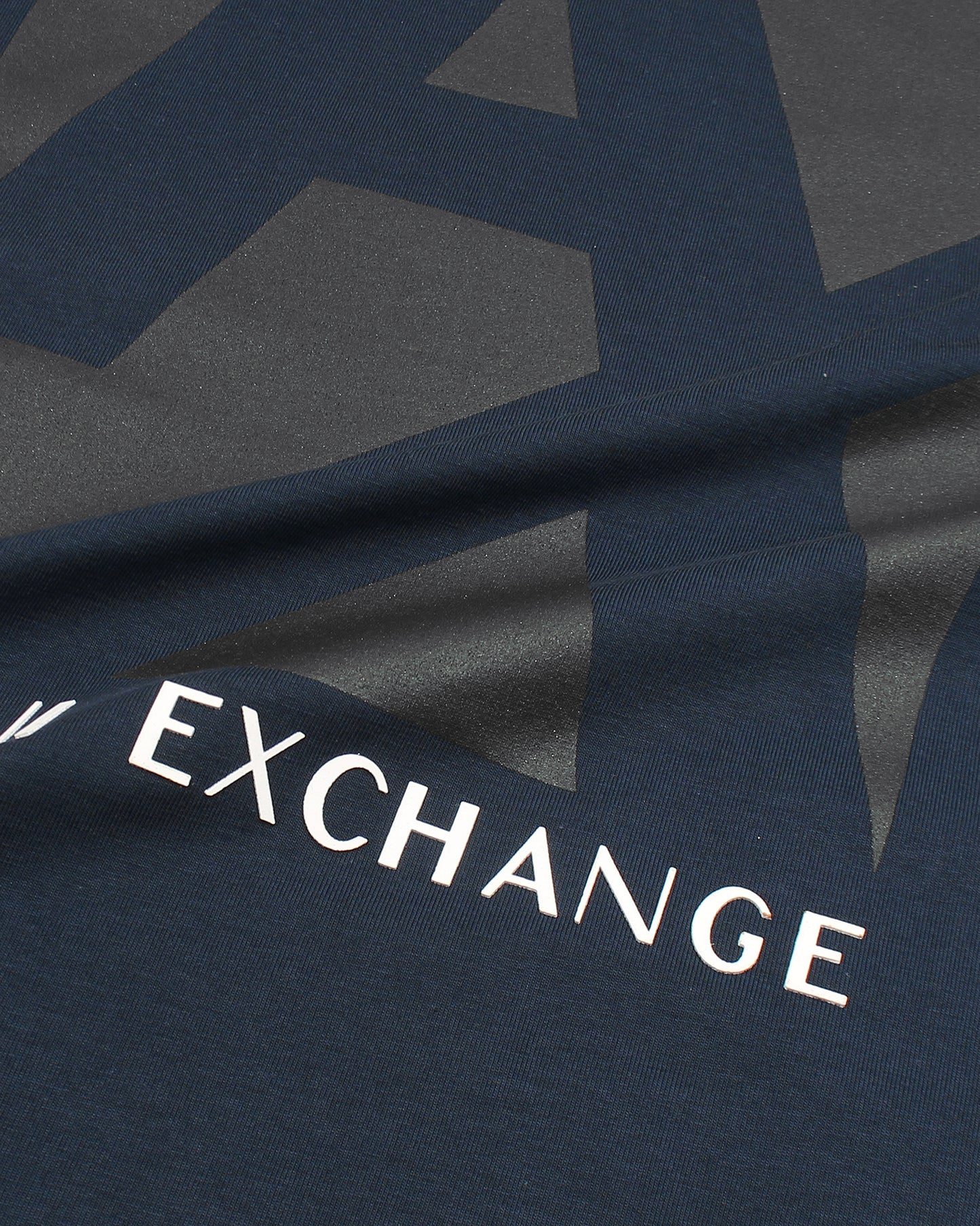 Exclusive A-X Crew Neck Tee Shirt - Navy Blue