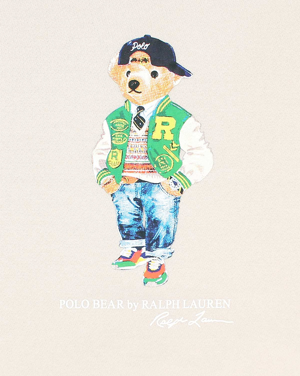 Kids Iconic Green Bear Sweat - Off White
