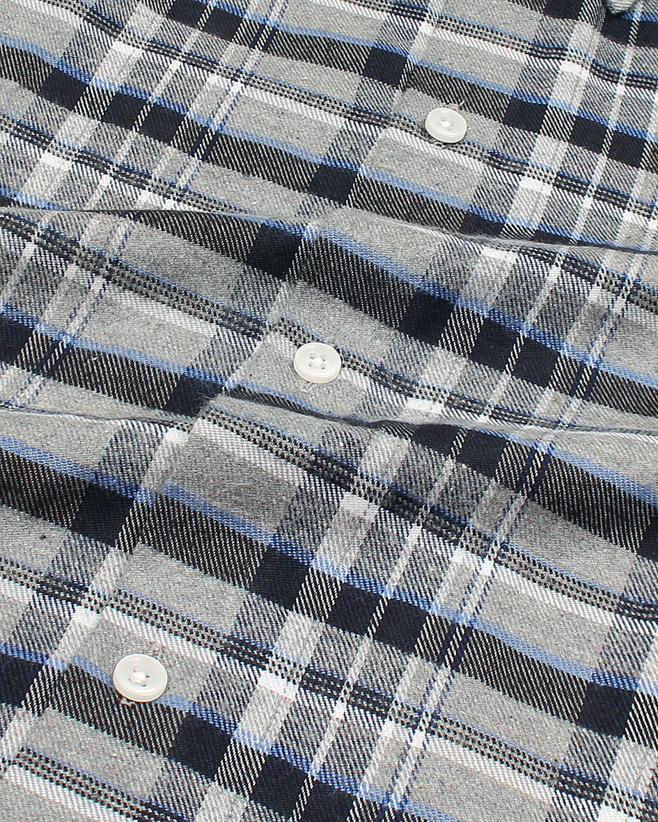 Kids Woven Checkered Shirt - Grey