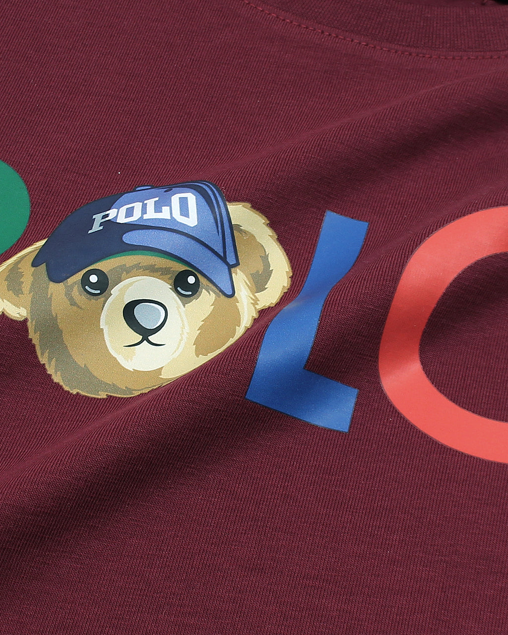 Exclusive Kids Polo Bear Tee - Maroon