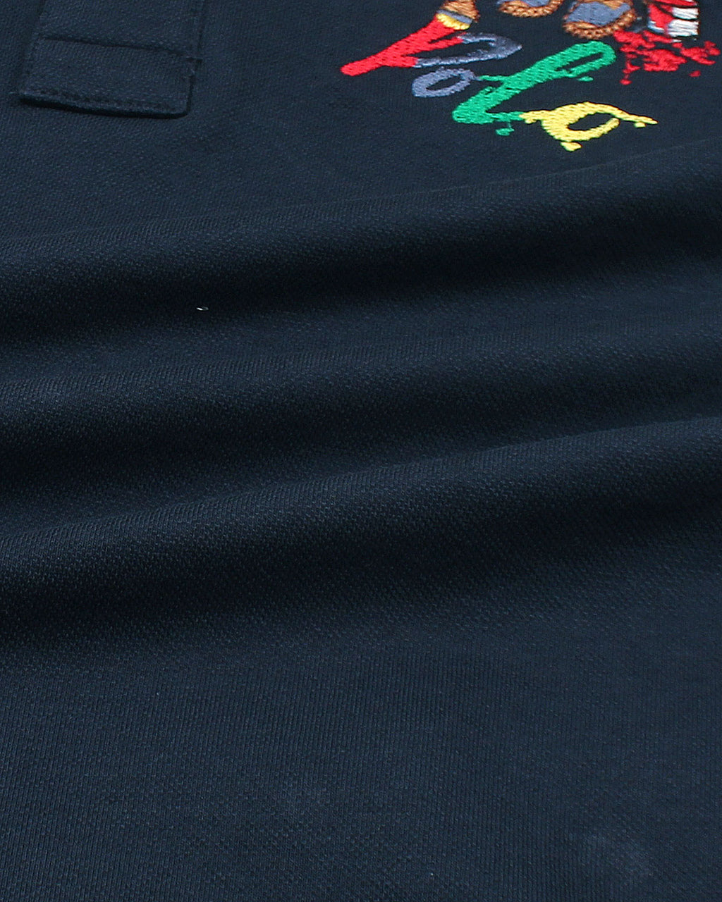 Premium Kids Color Bear Polo - Navy Blue