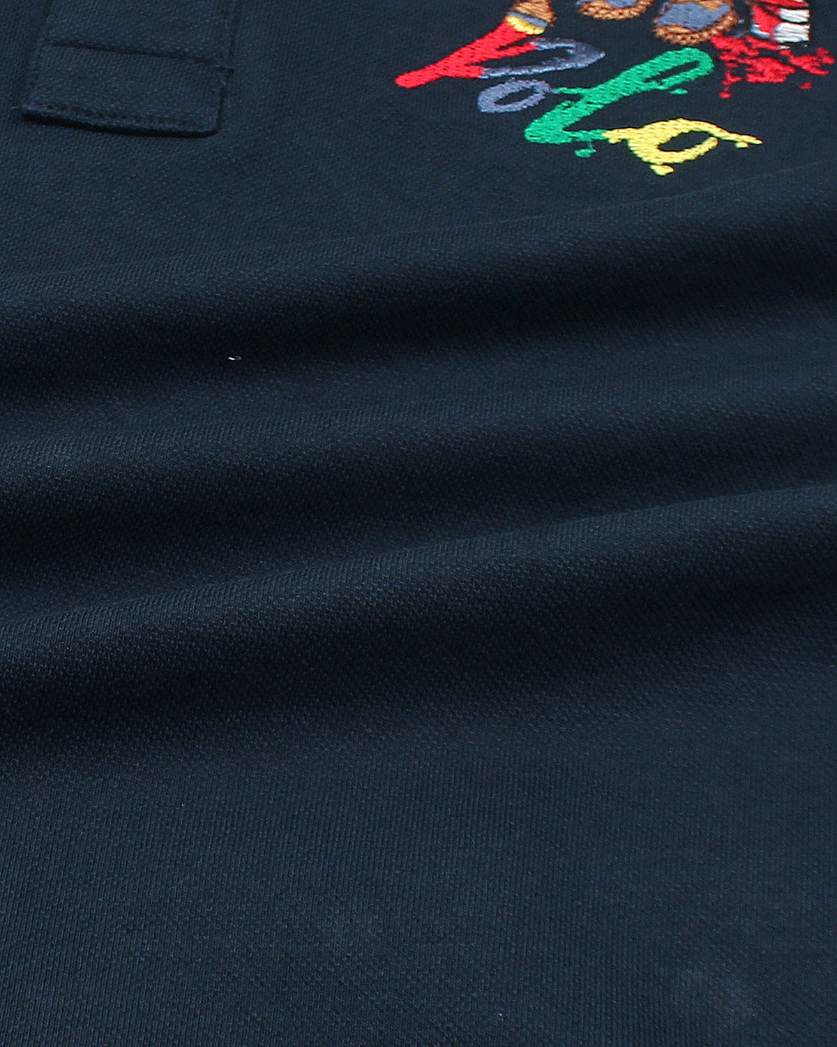 Premium Kids Color Bear Polo - Navy Blue