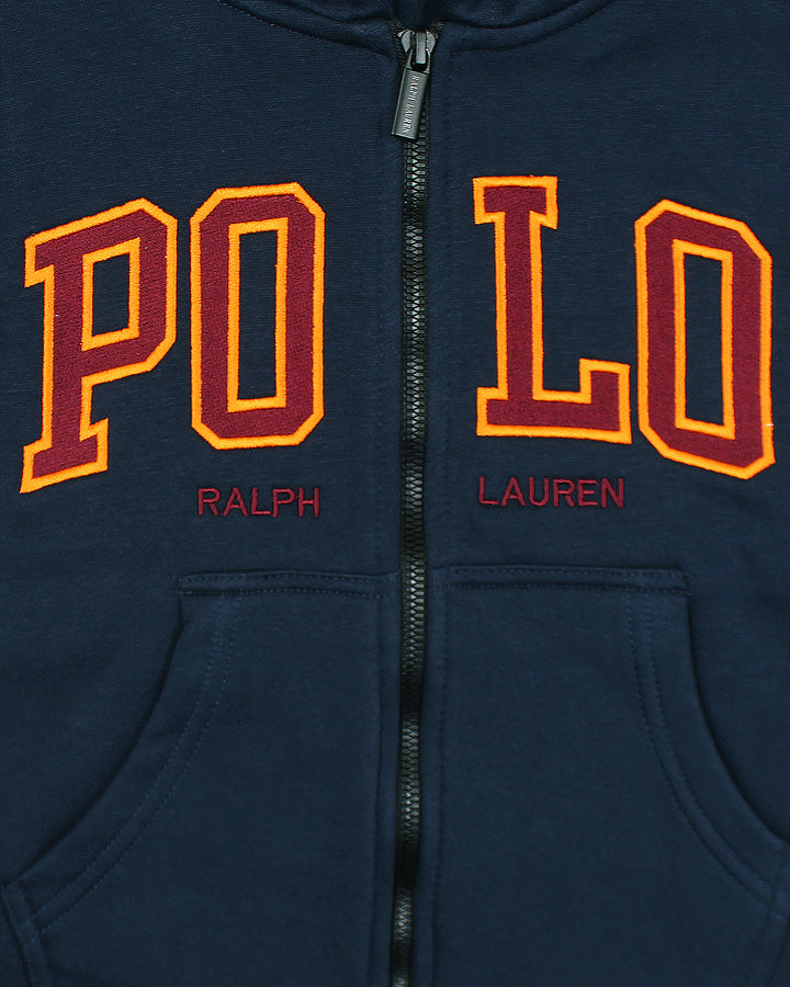 Premium Kids Polo Zipper Hoddie - Navy Blue