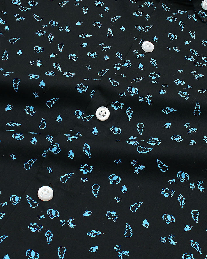 Kids Multi Printed Shirt - Black