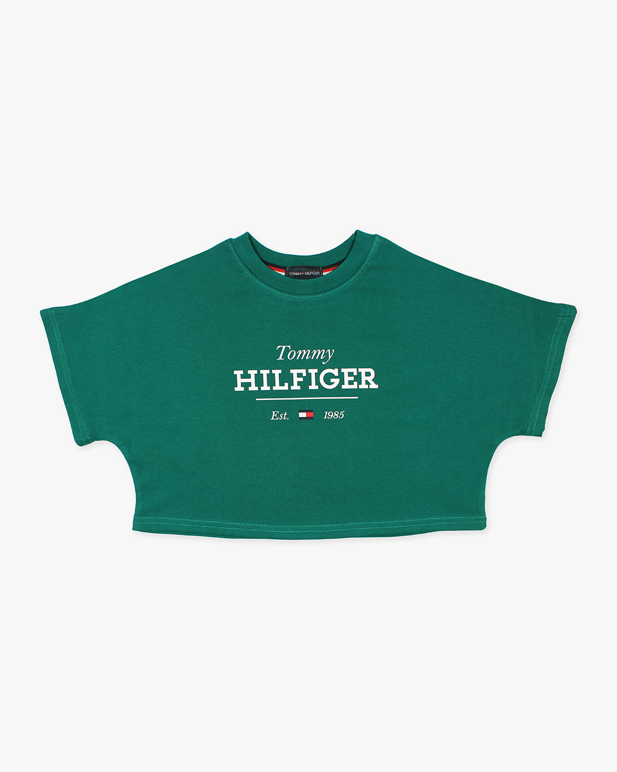 Exclusive Hilfiger Girls Crop Top Tee - Premium Green