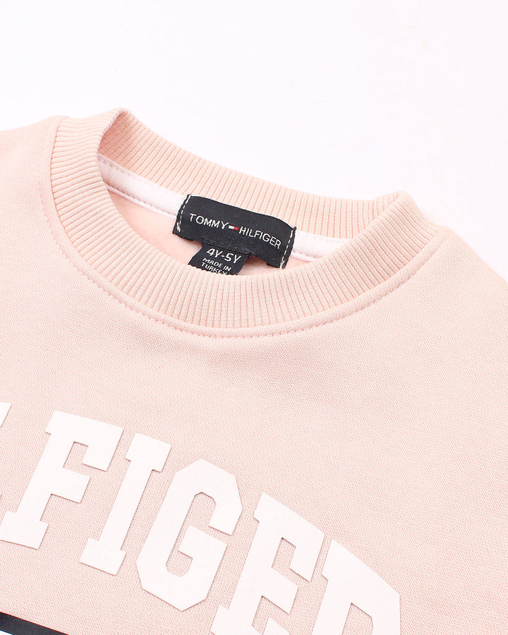 Baby Girls Hil. Ribbed Sweat - Pink