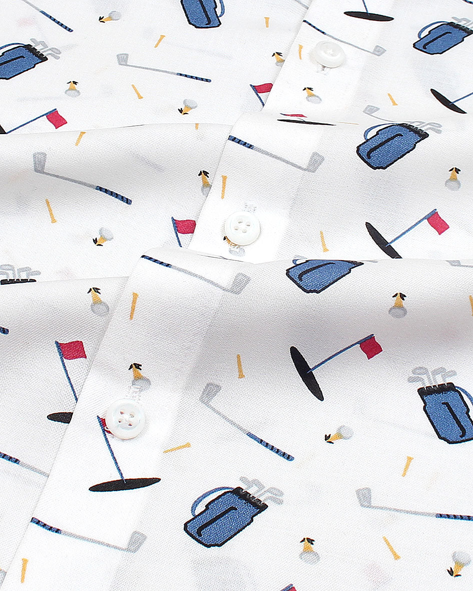 Kids Multi Printed Shirt - White