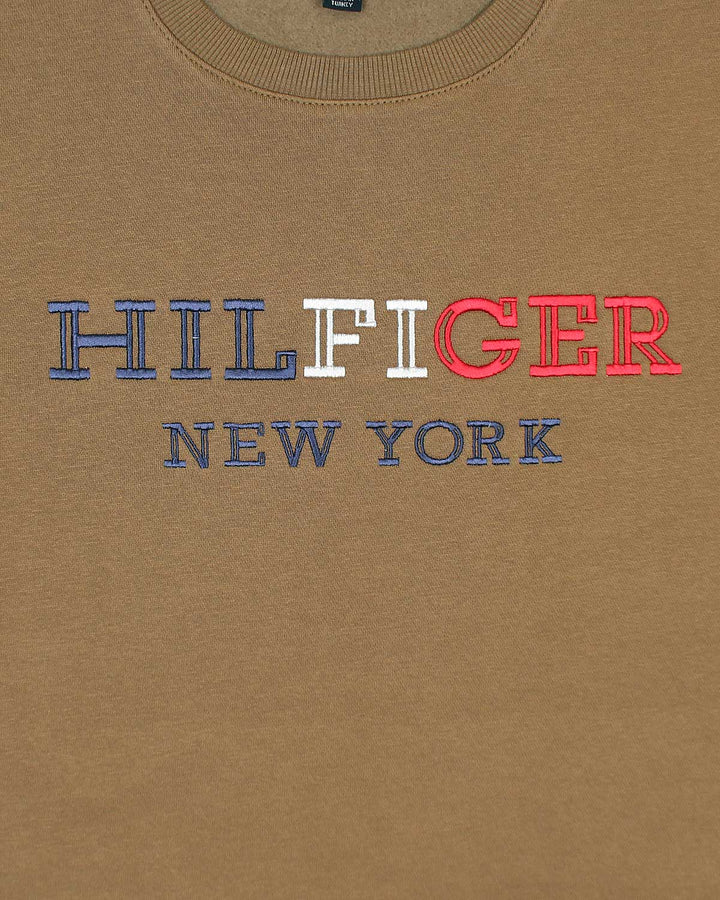 Premium Mens Flag Tommy Sweat - Brown