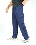 Premium Relaxed Fit Micro Trouser - Navy Blue