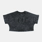 Lac. Baby Girl Acid Wash Cropped T-Shirt - Black