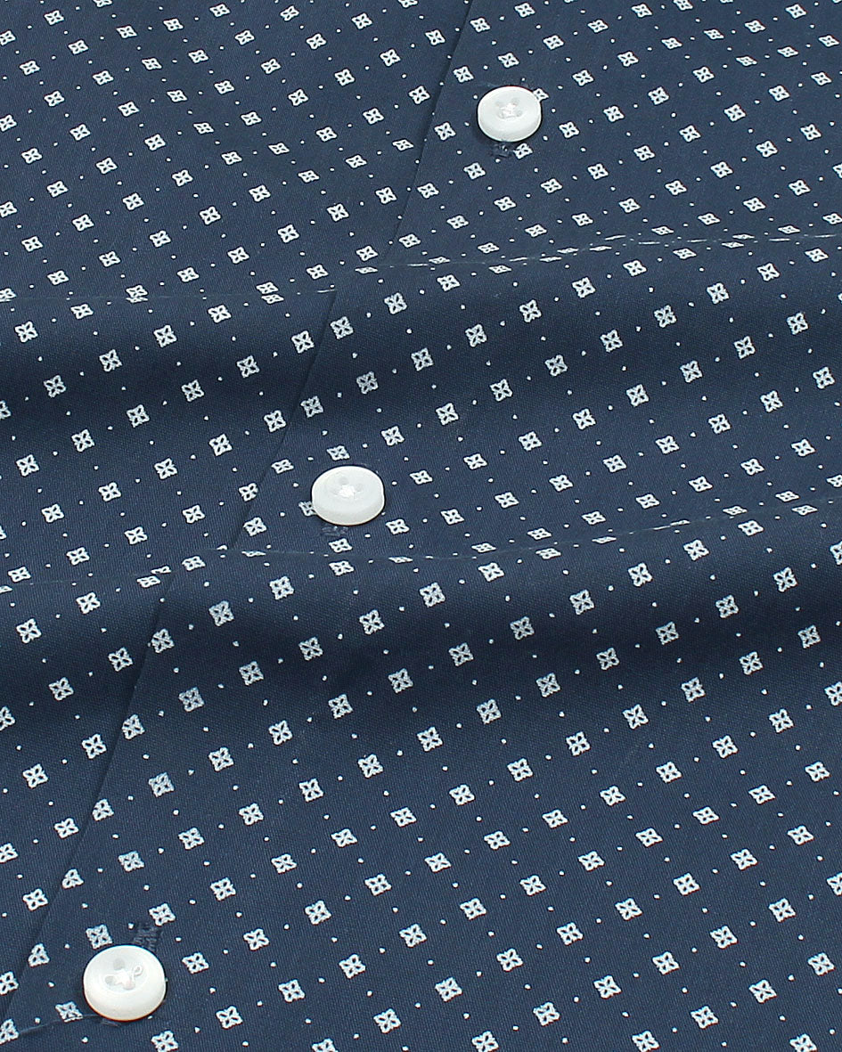 Kids Polka Printed Shirt - Navy Blue