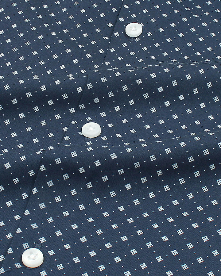 Kids Polka Printed Shirt - Navy Blue