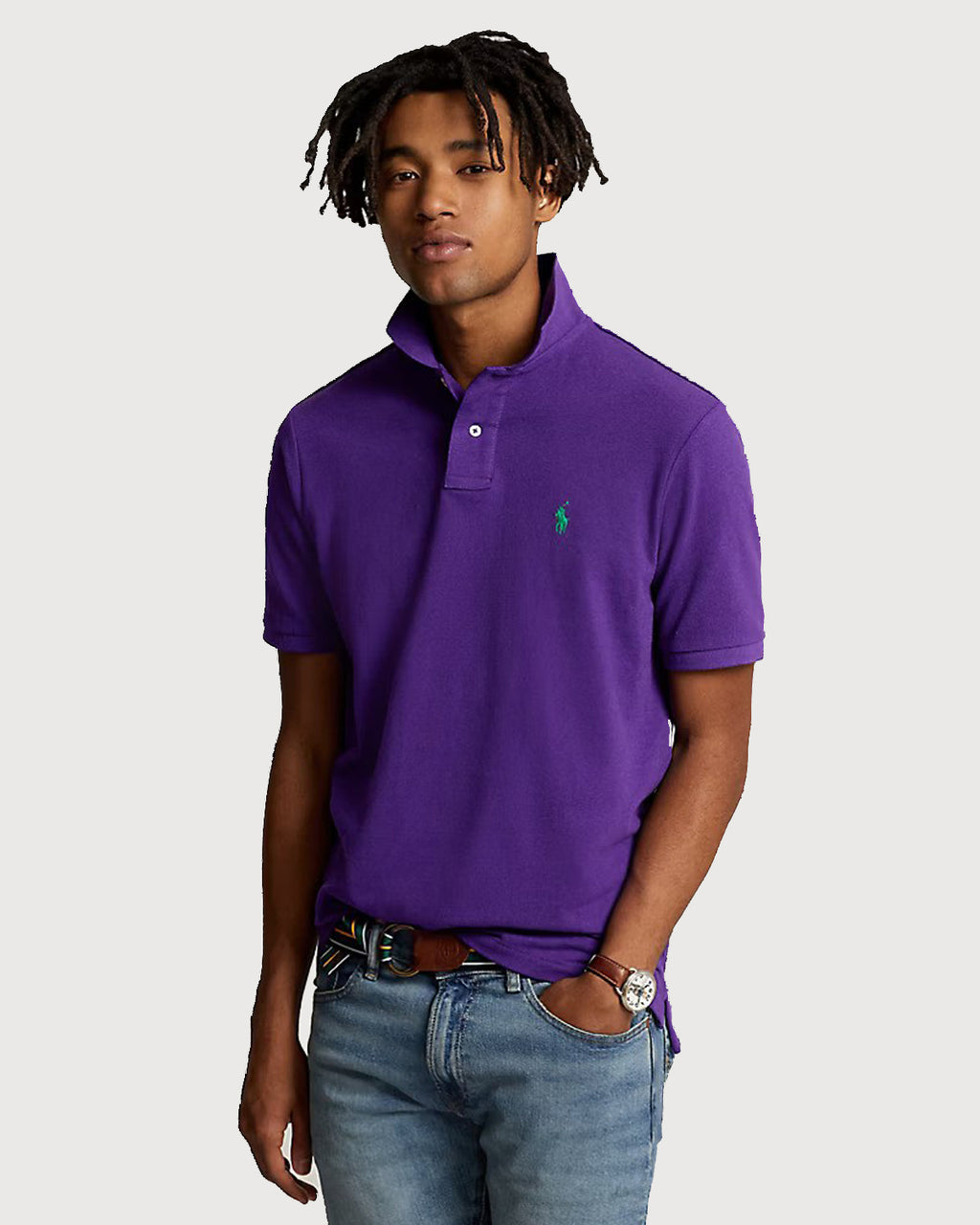 Iconic Mesh Men Polo Shirt - Purple