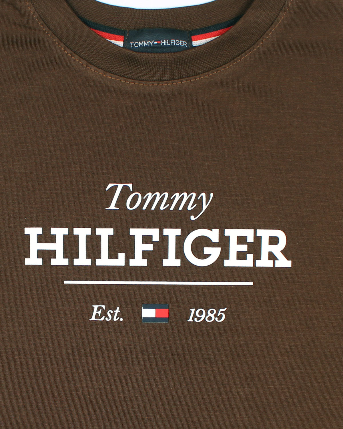 Exclusive Hilfiger Girls Crop Top Tee - Brown