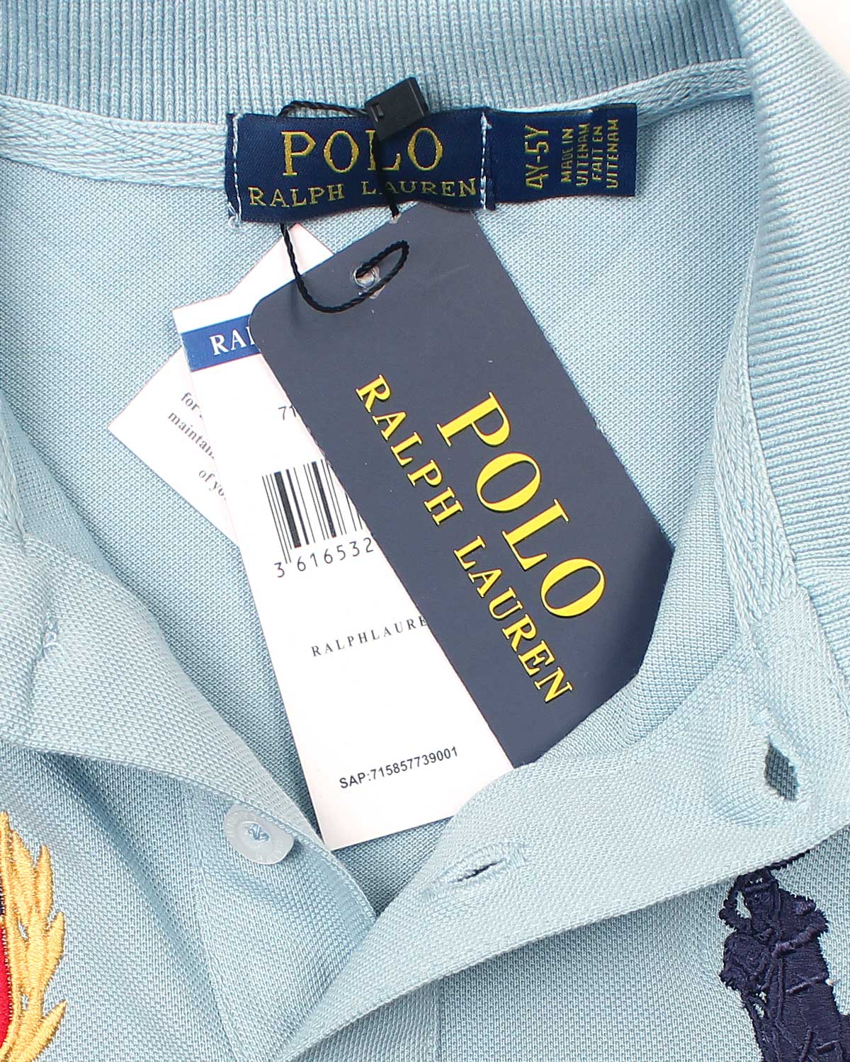 Kids Country ITALIA Polo Shirt - Sky Blue