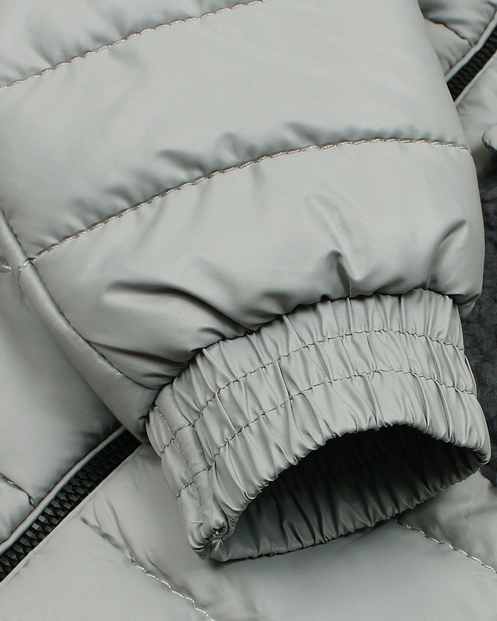 Kids Mon. Puffer Hooded Jacket - Light Grey