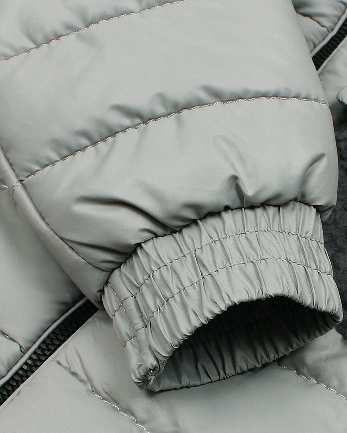 Kids Mon. Puffer Hooded Jacket - Light Grey