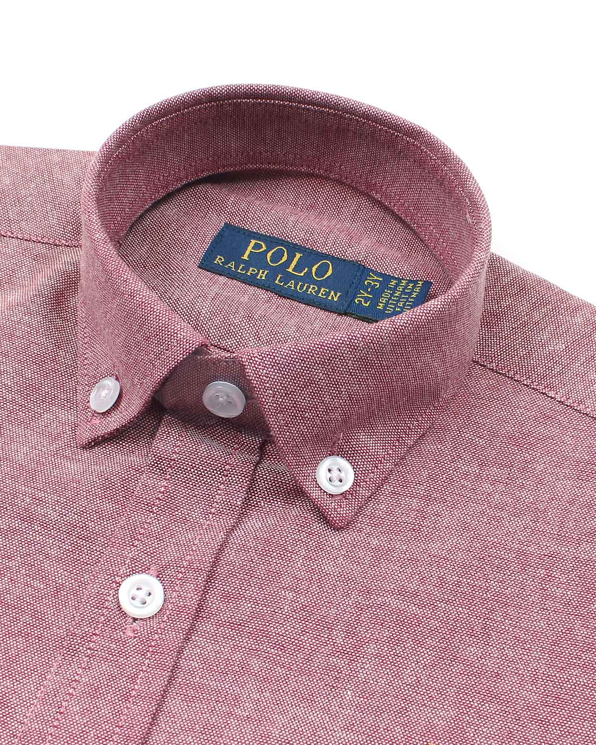 Kids Button Down Oxford Shirt - Muted Red
