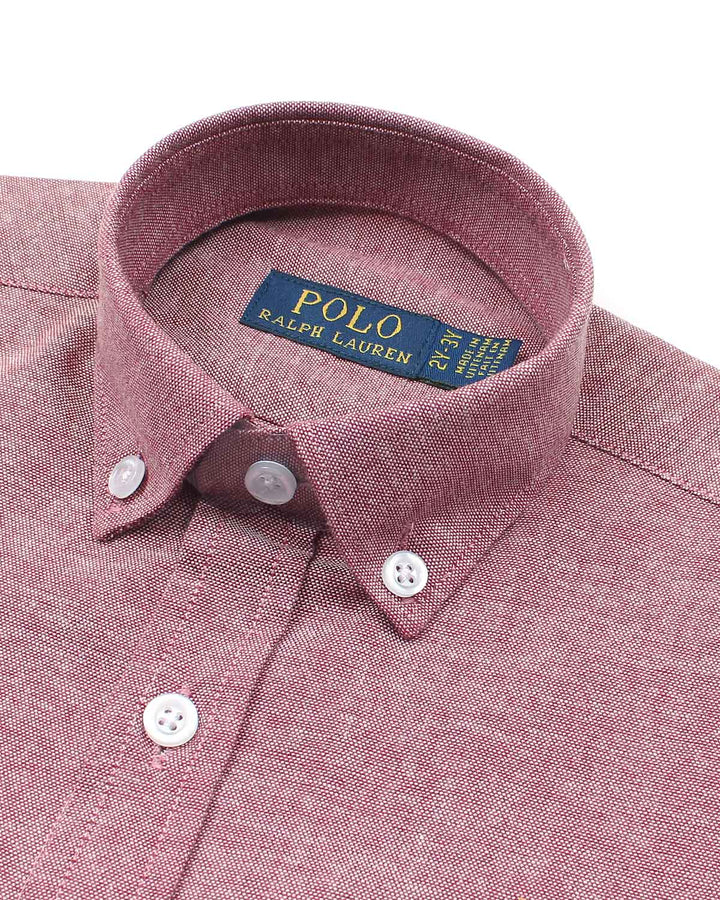 Kids Button Down Oxford Shirt - Muted Red