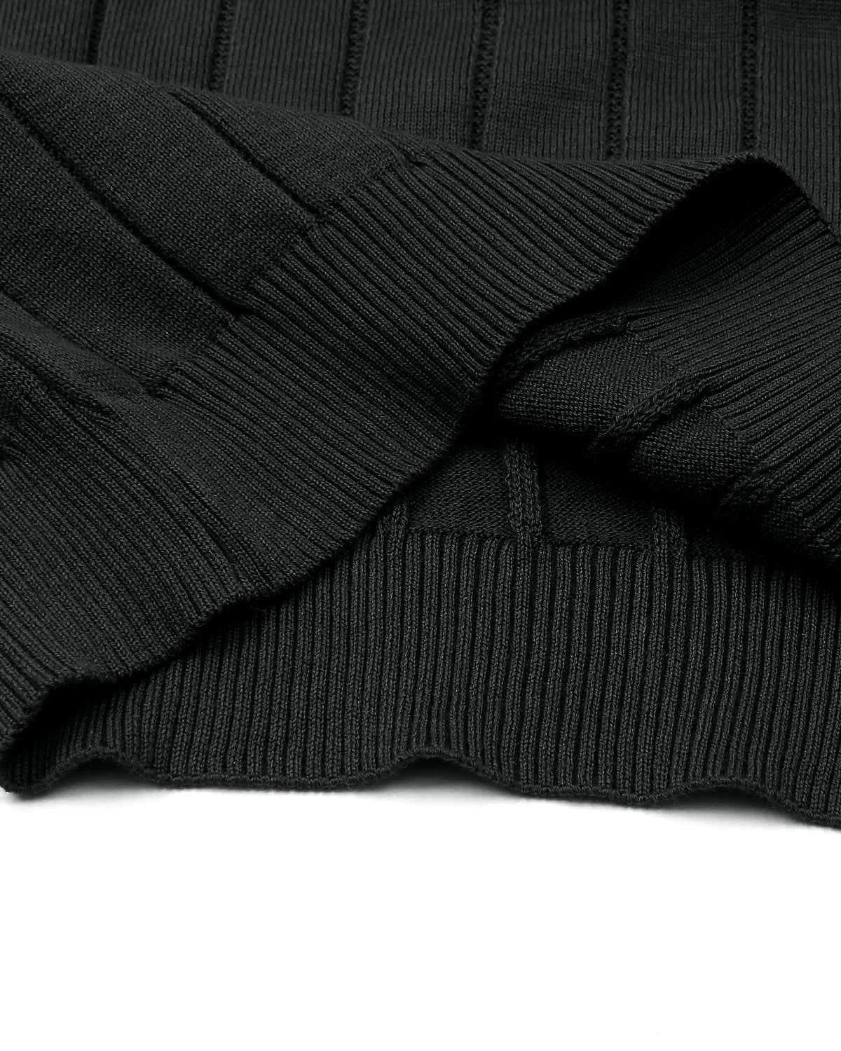 Iconic Lac. Knitted Polo Shirt - Black