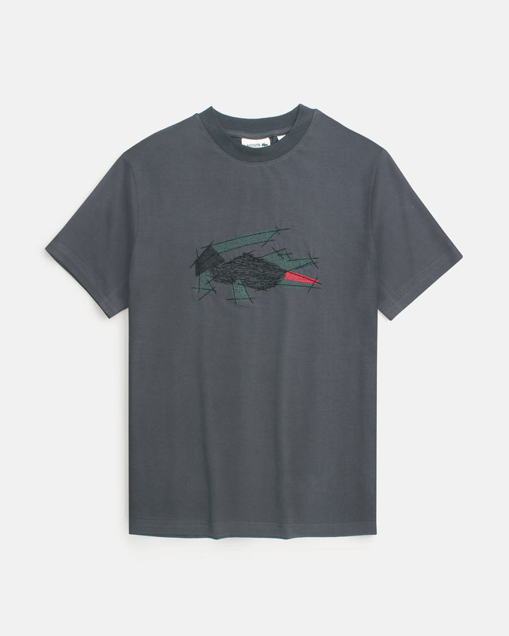 Men's Oversize Croc Lac. T Shirt - Grey