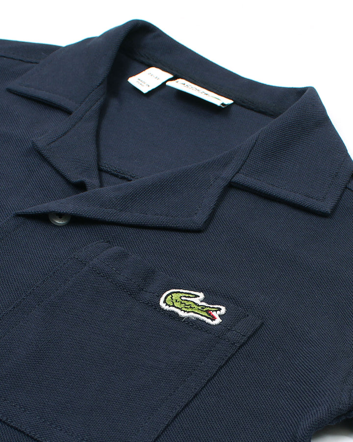 Kids Notch Lapel Pique Tracksuit - Navy Blue