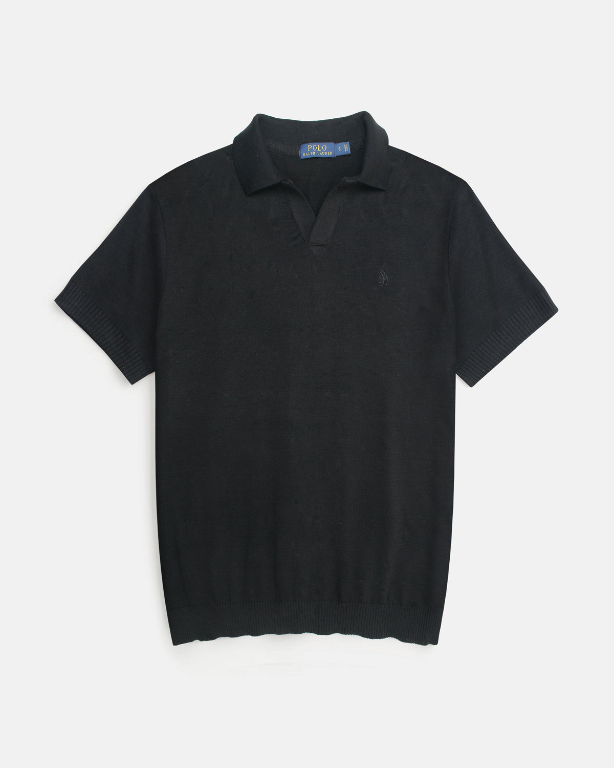 Exclusive Knitted Johny Collar Polo Shirt - Black